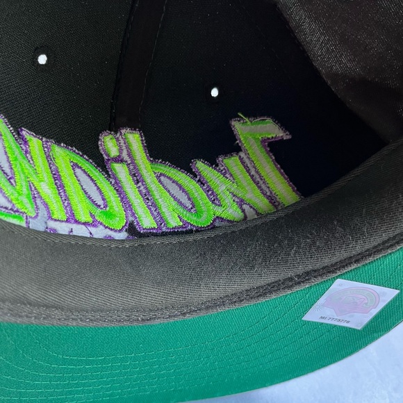 Indianapolis Indians 47 Brand MLB Gray Neon Green Embroidered Snapback Hat - Picture 13 of 15